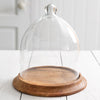 Bell Shaped Small Cloche with Wood Base