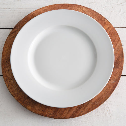 Raised Rustic Wood Charger Plate