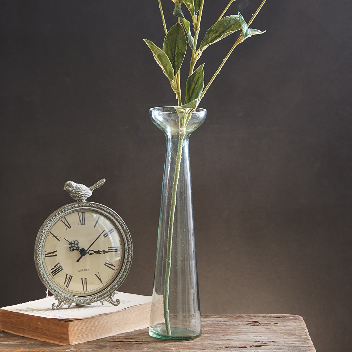 Recycled Glass Trumpet Vase Set of 2