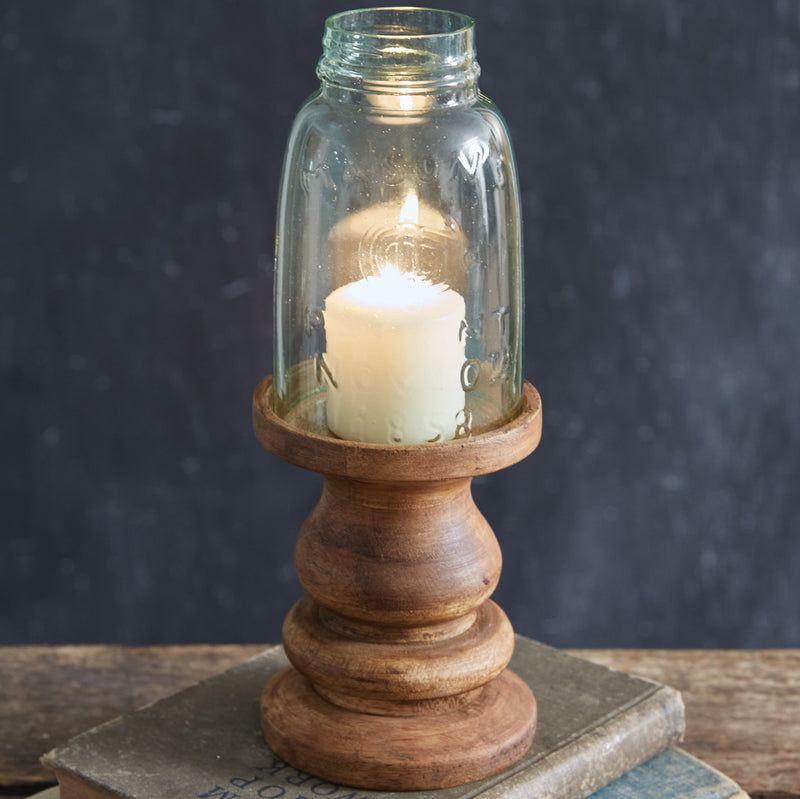 Mason Jar Wooden Candle Holder