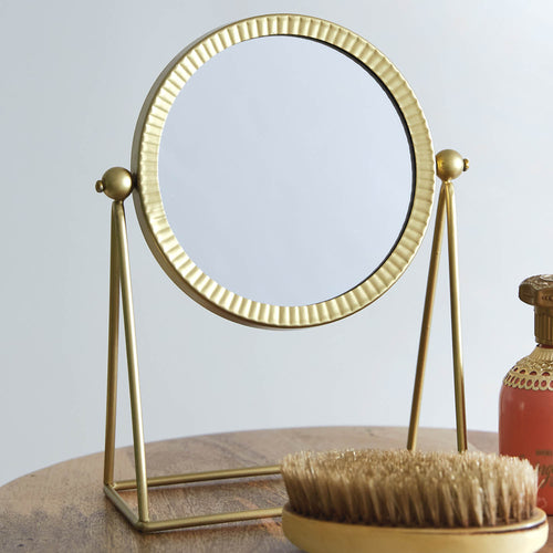Mini Gold Tabletop Mirror