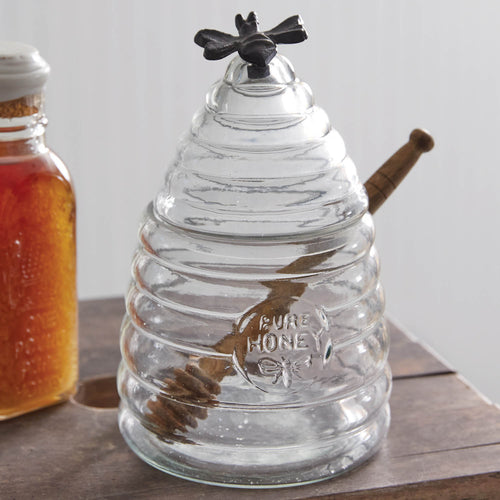 Honey Hive Canister with Wooden Dipper