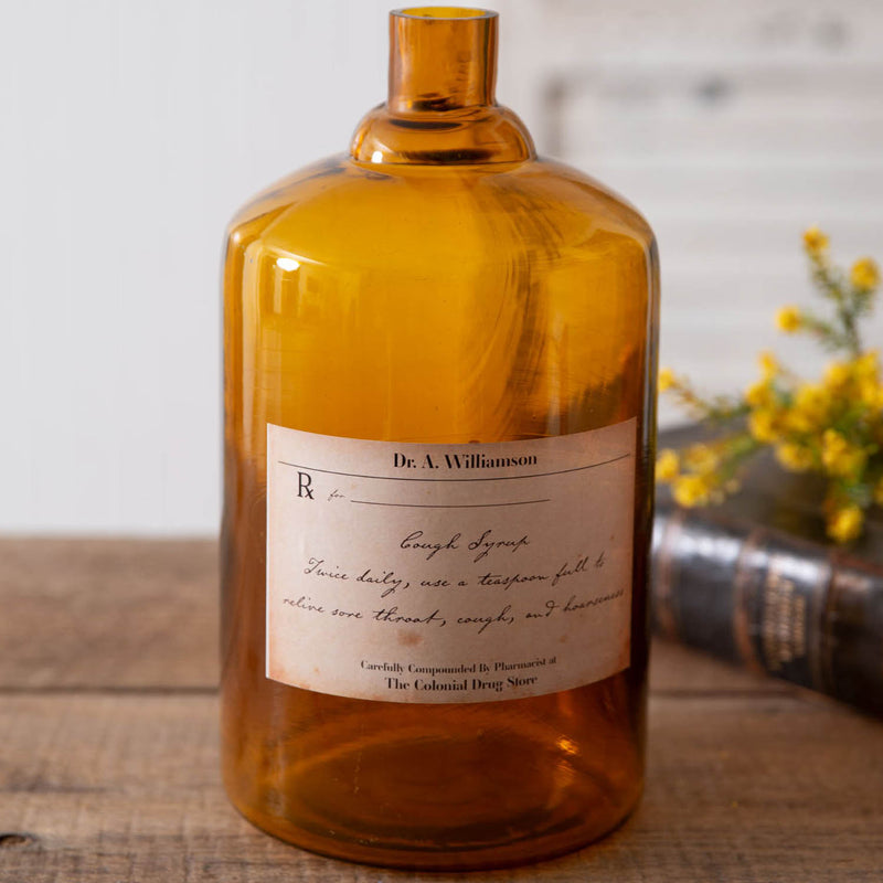 Antique-Inspired Cough Syrup Apothecary Bottle