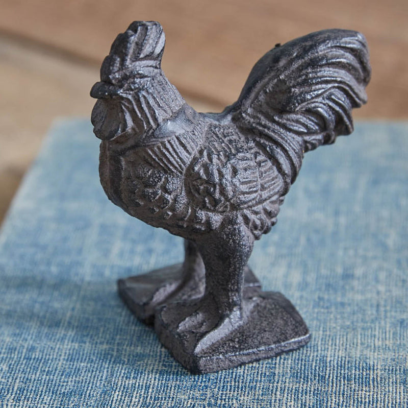 Cast Iron Rooster Sculpture Set of 2