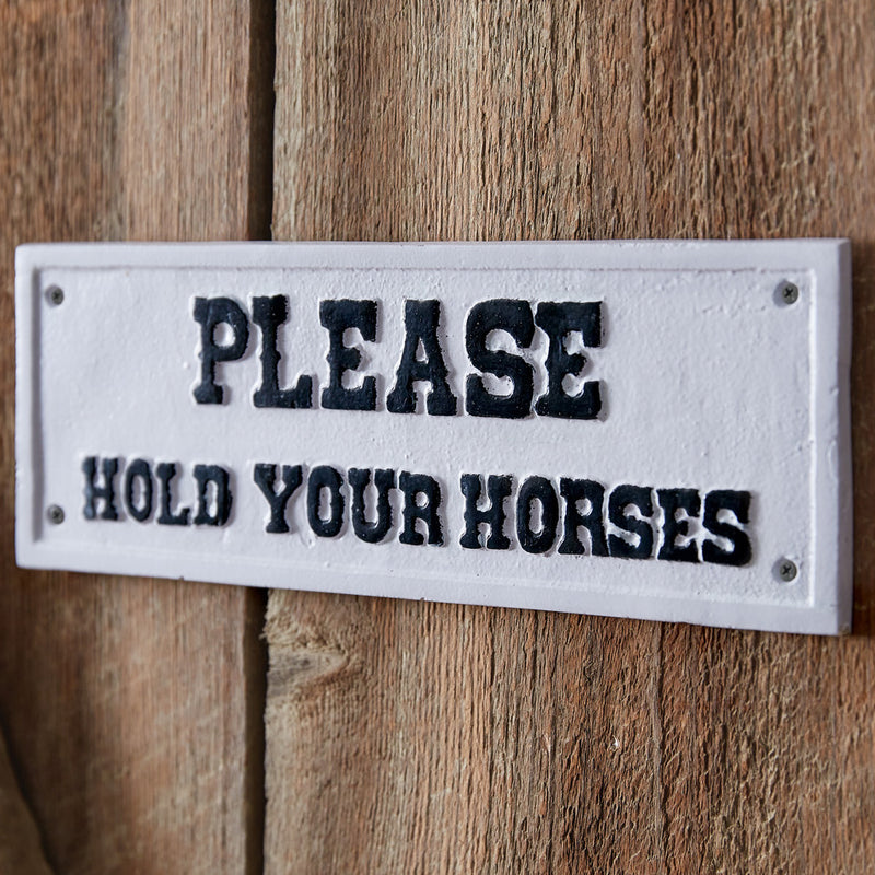 Hold Your Horses Cast Iron Wall Art