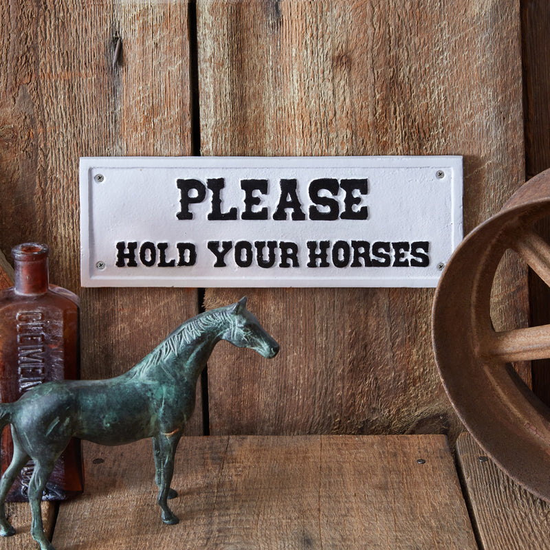 Hold Your Horses Cast Iron Wall Art