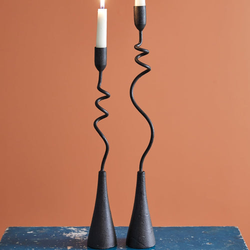 Curly Taper Candle Holder Set of 2