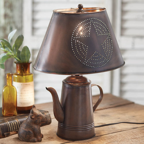 Punched Star Teapot Table Lamp
