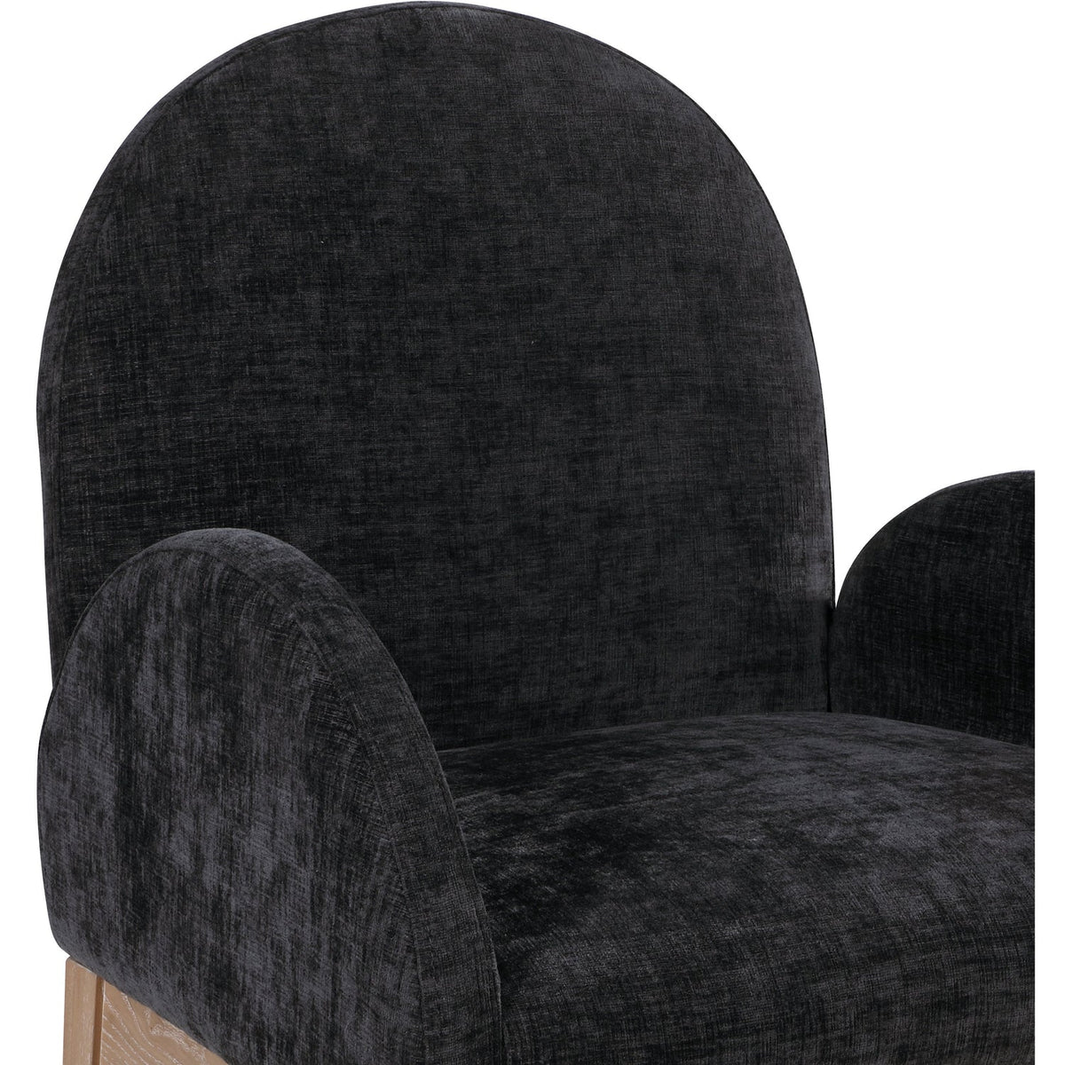 Waldorf Black Chenille Fabric Upholstered Dining Arm Chair Set of 2