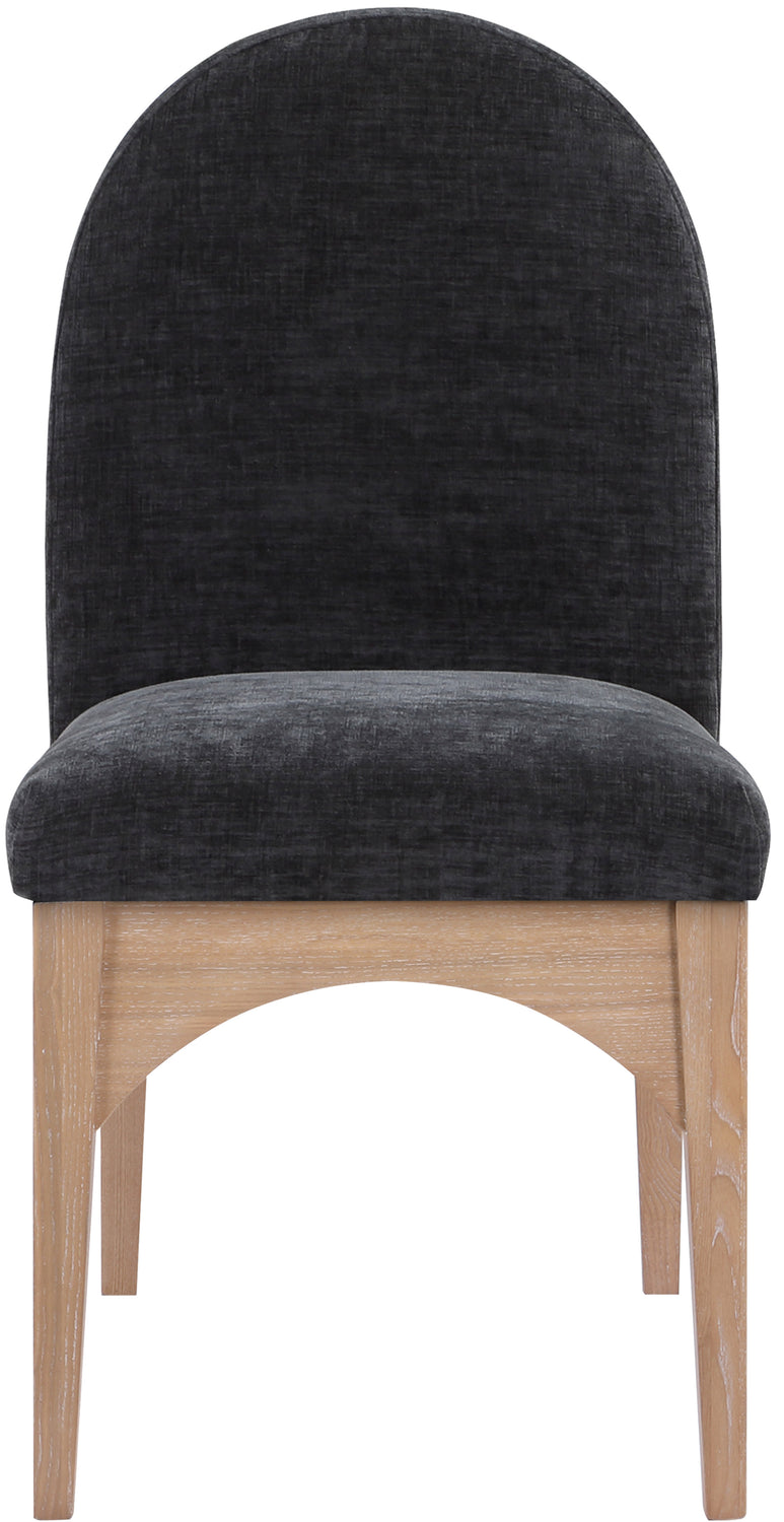 Waldorf Black Chenille Fabric Upholstered Dining Side Chair Set of 2