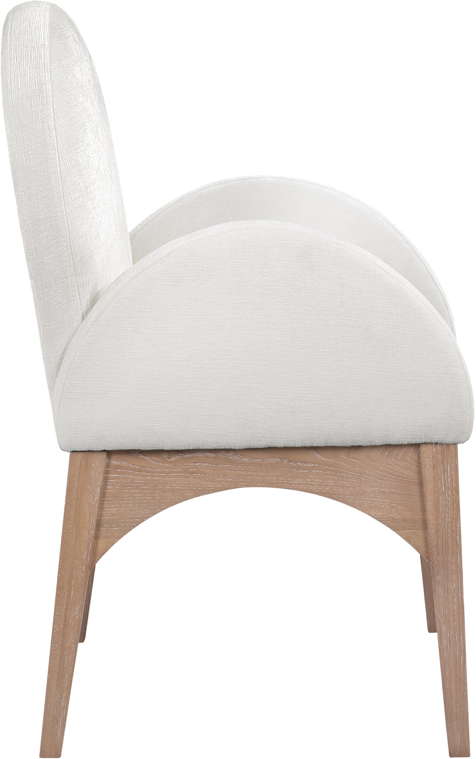 Waldorf Cream Chenille Fabric Upholstered Dining Arm Chair Set of 2