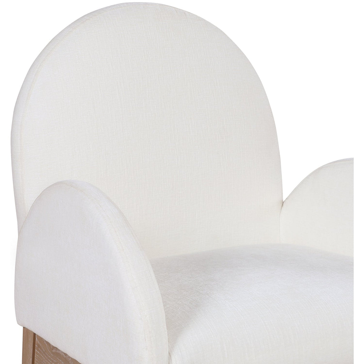 Waldorf Cream Chenille Fabric Upholstered Dining Arm Chair Set of 2