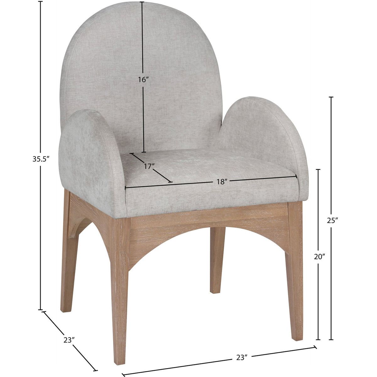 Waldorf Grey Chenille Fabric Upholstered Dining Arm Chair Set of 2