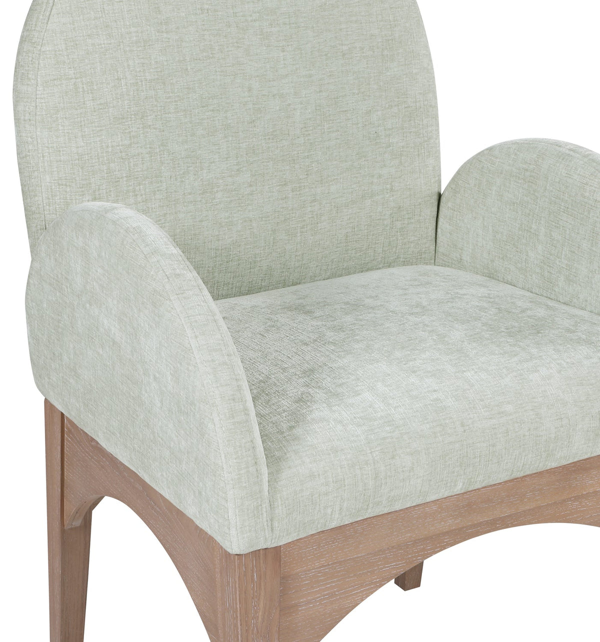 Waldorf Mint Chenille Fabric Upholstered Dining Arm Chair Set of 2