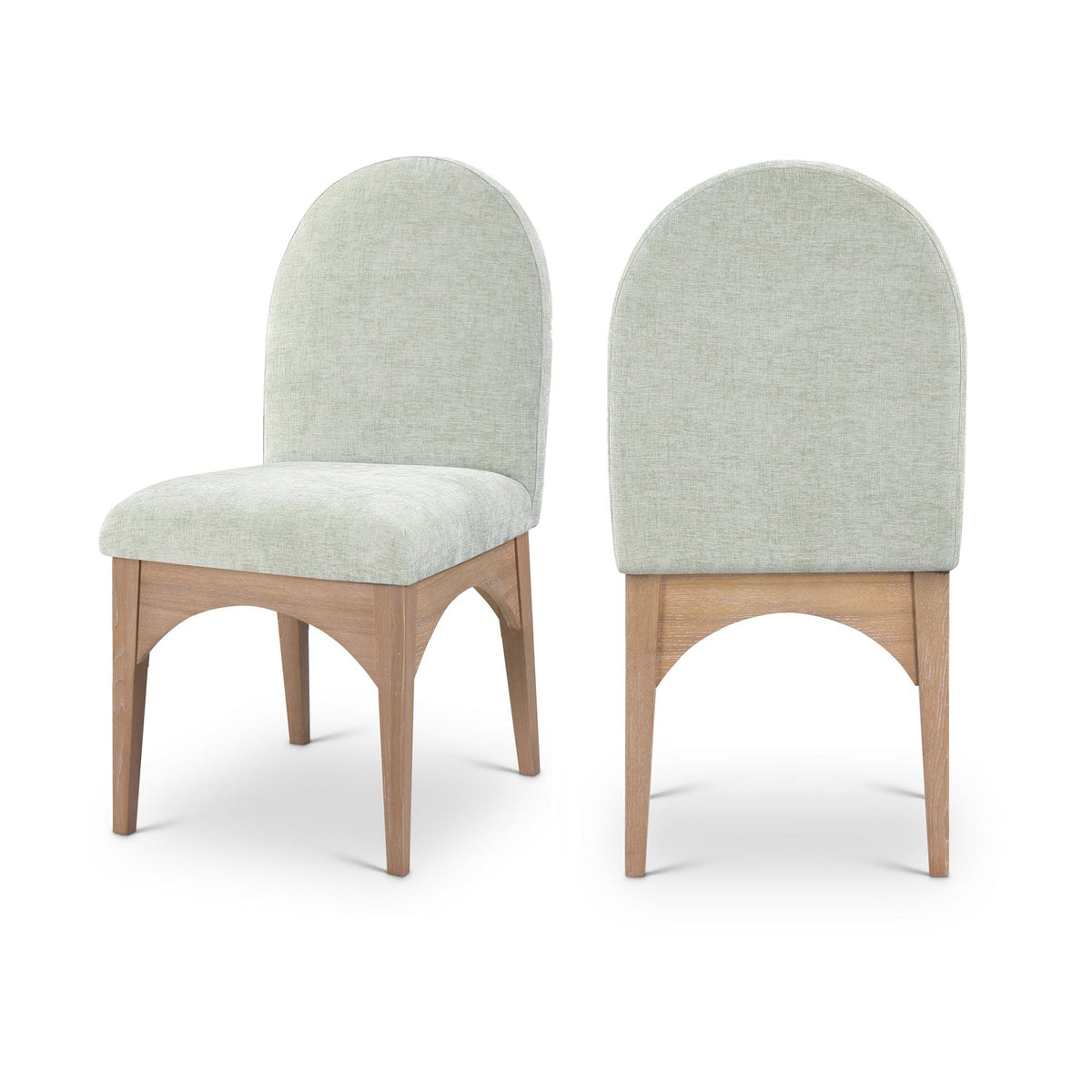 Waldorf Mint Chenille Fabric Upholstered Dining Side Chair Set of 2