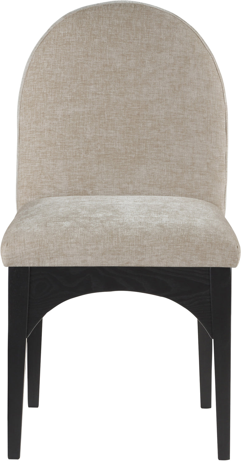 Waldorf Beige Chenille Fabric Upholstered Dining Side Chair Set of 2