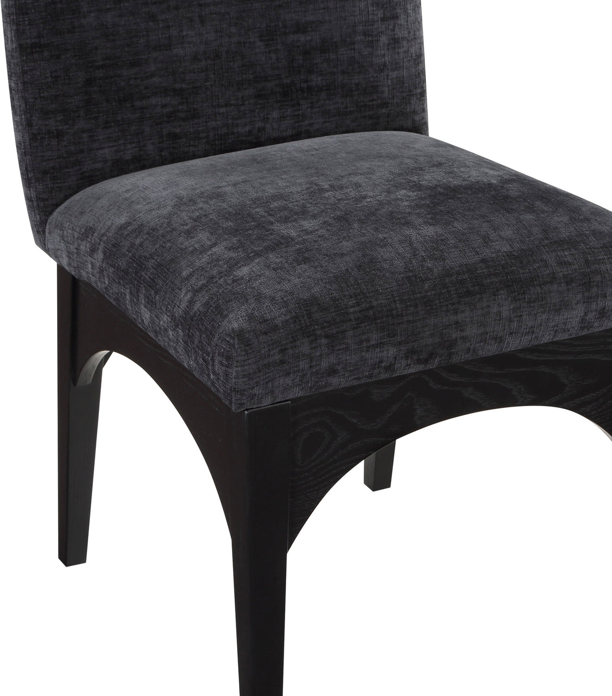 Waldorf Black Chenille Fabric Upholstered Dining Side Chair Set of 2