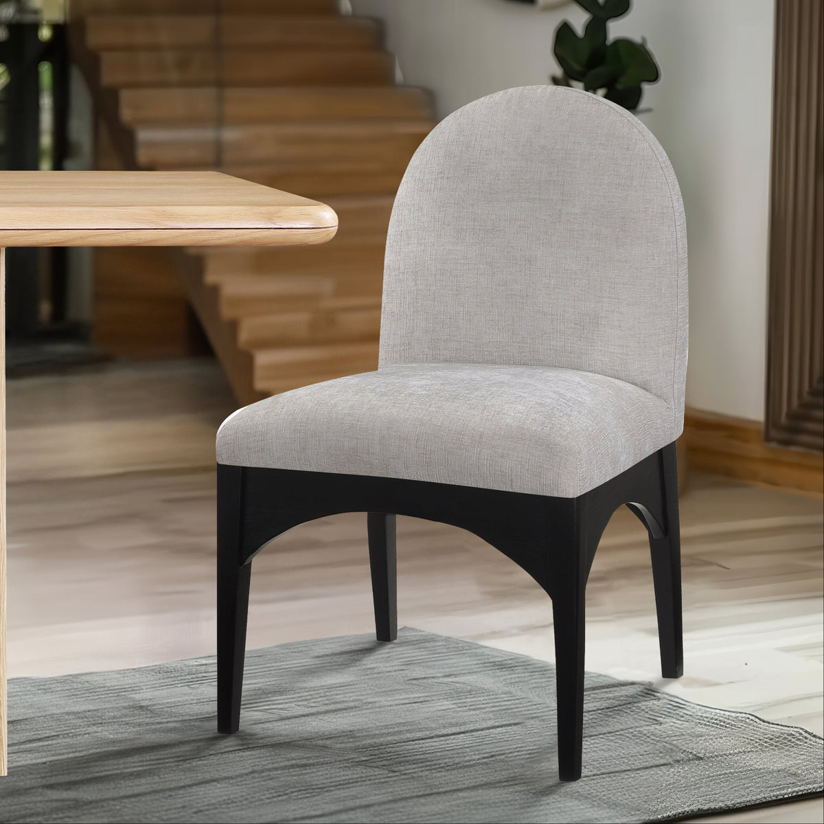 Waldorf Grey Chenille Fabric Upholstered Dining Side Chair Set of 2