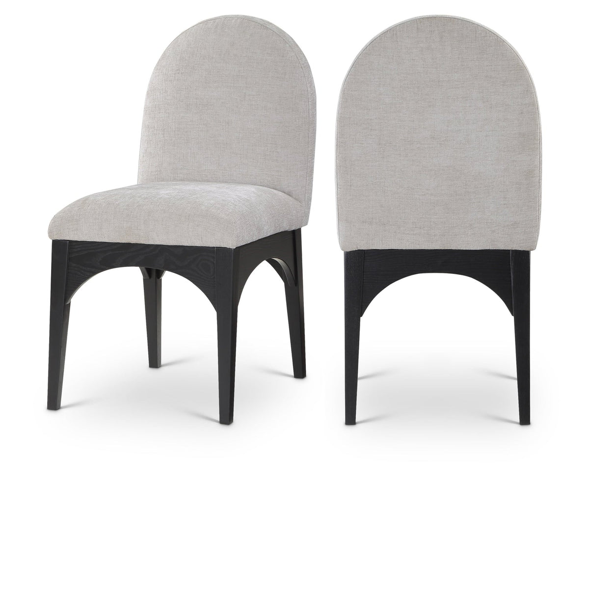 Waldorf Grey Chenille Fabric Upholstered Dining Side Chair Set of 2