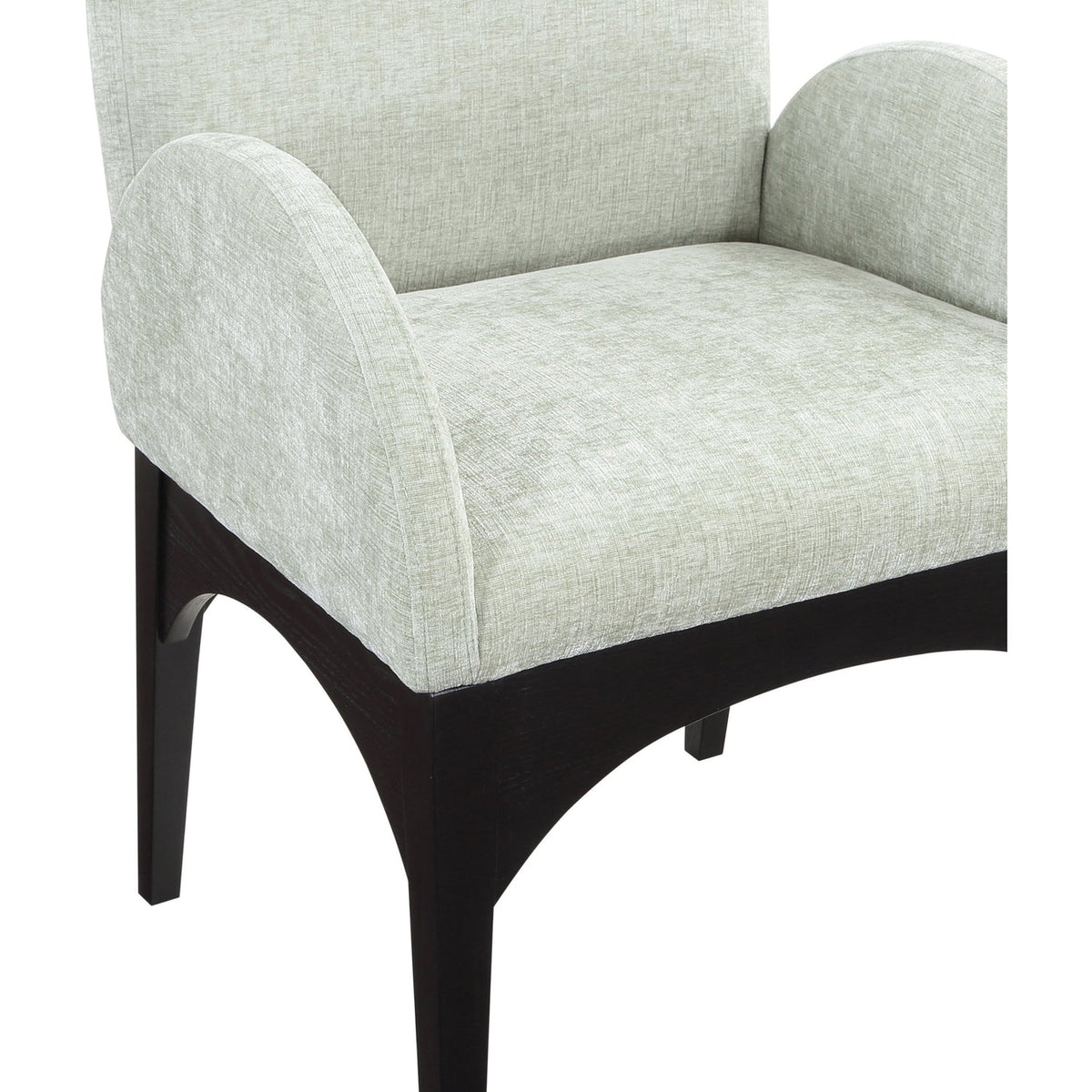 Waldorf Mint Chenille Fabric Upholstered Dining Arm Chair Set of 2