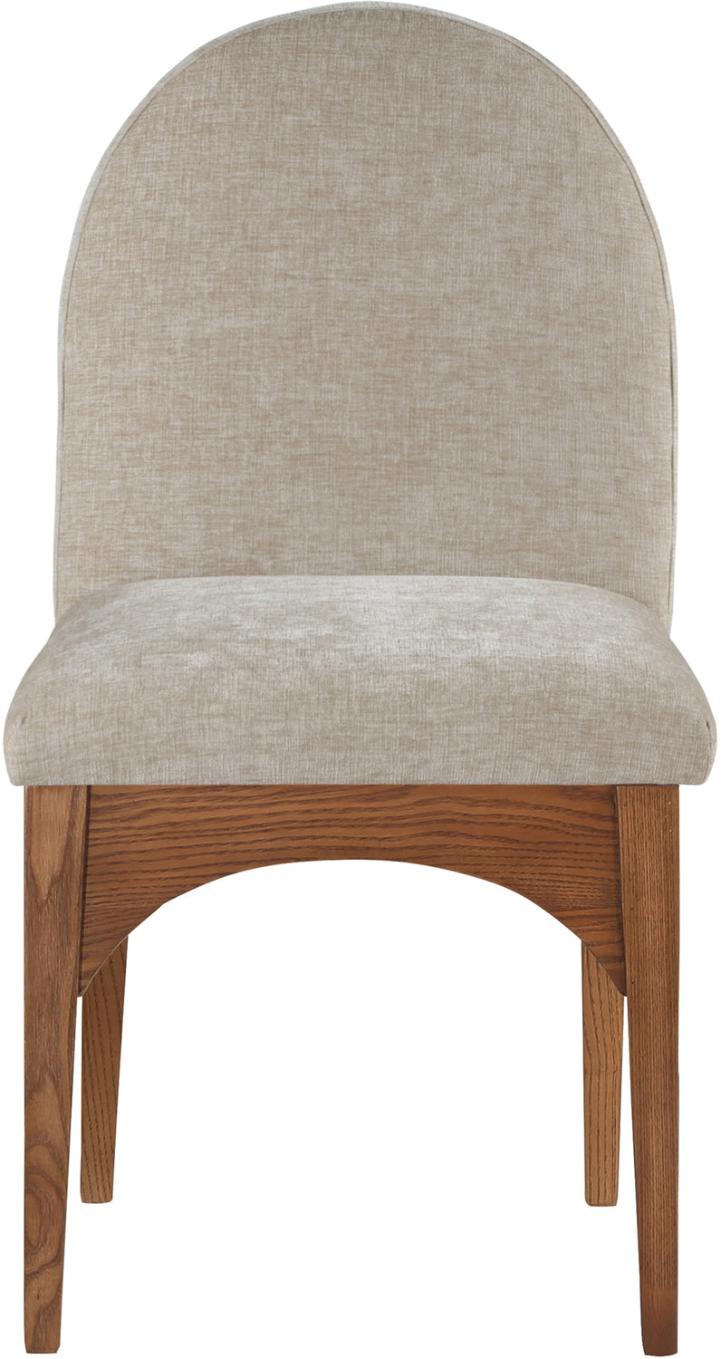 Waldorf Beige Chenille Fabric Upholstered Dining Side Chair Set of 2