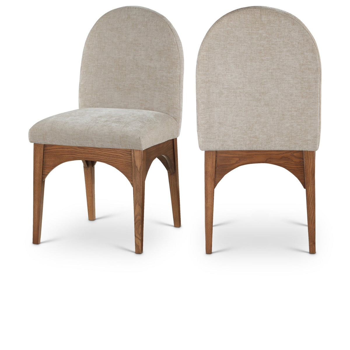Waldorf Beige Chenille Fabric Upholstered Dining Side Chair Set of 2