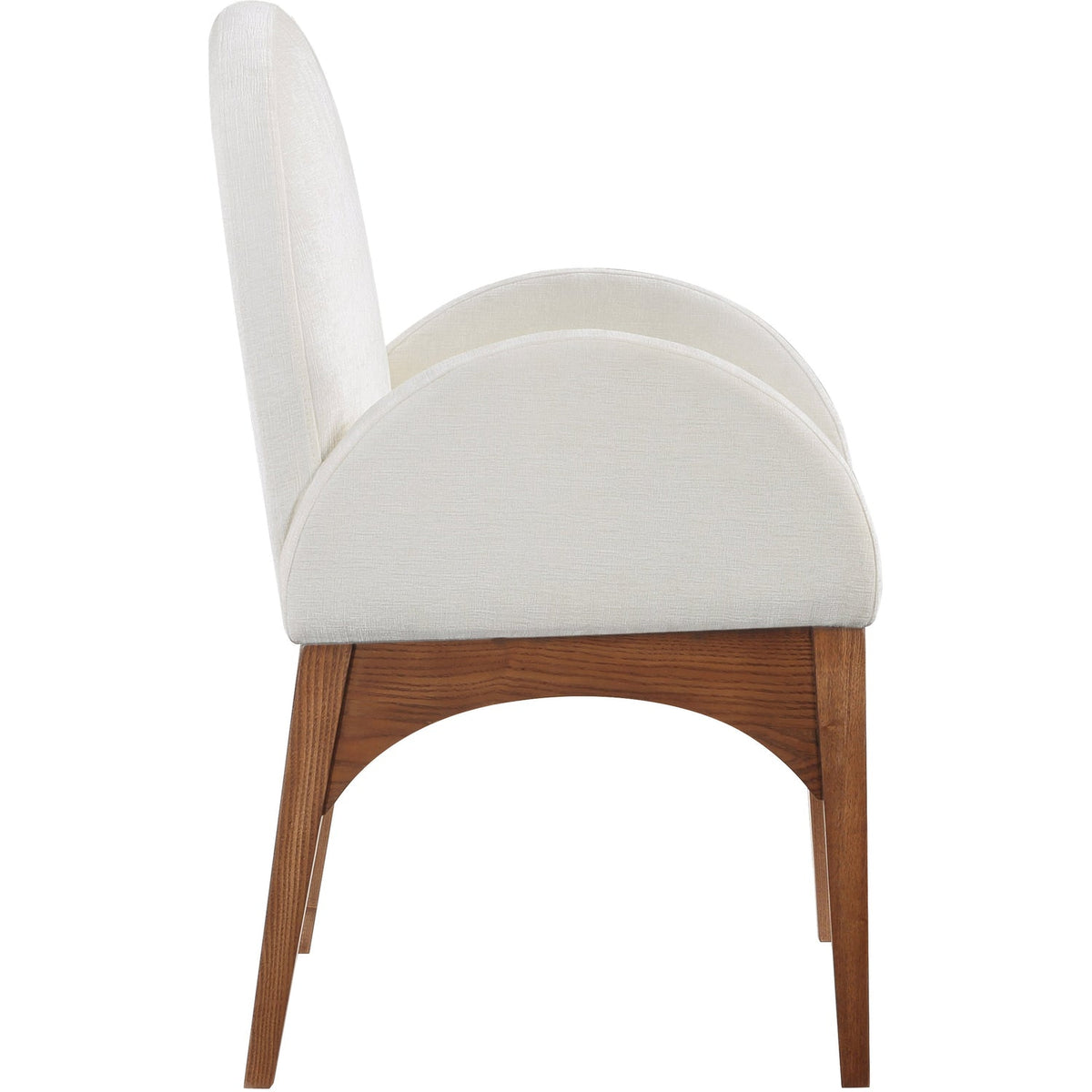 Waldorf Cream Chenille Fabric Upholstered Dining Arm Chair Set of 2