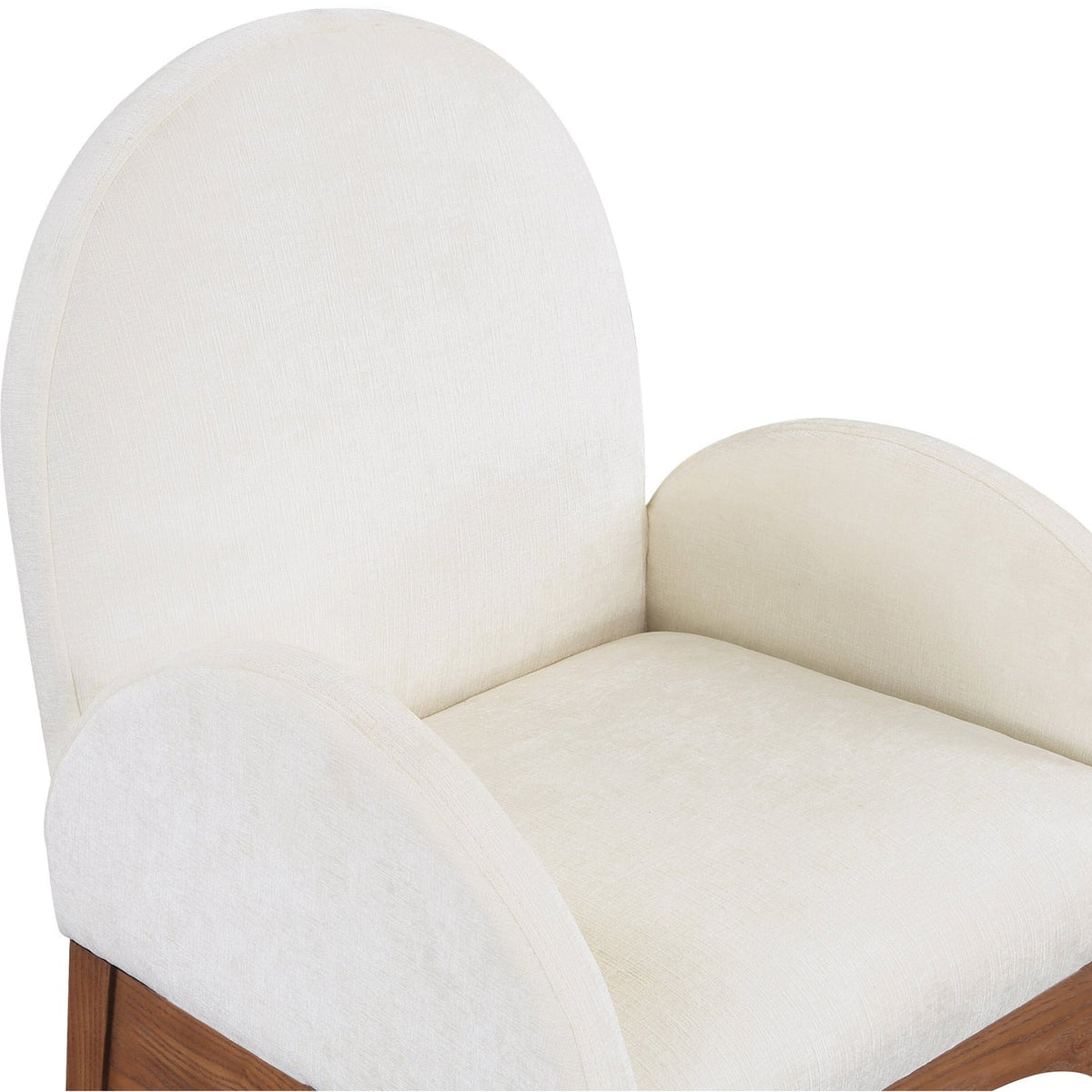 Waldorf Cream Chenille Fabric Upholstered Dining Arm Chair Set of 2