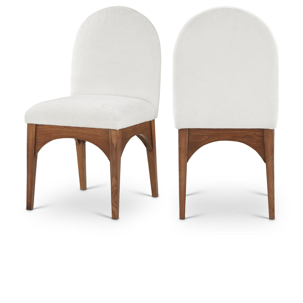 Waldorf Cream Chenille Fabric Upholstered Dining Side Chair Set of 2