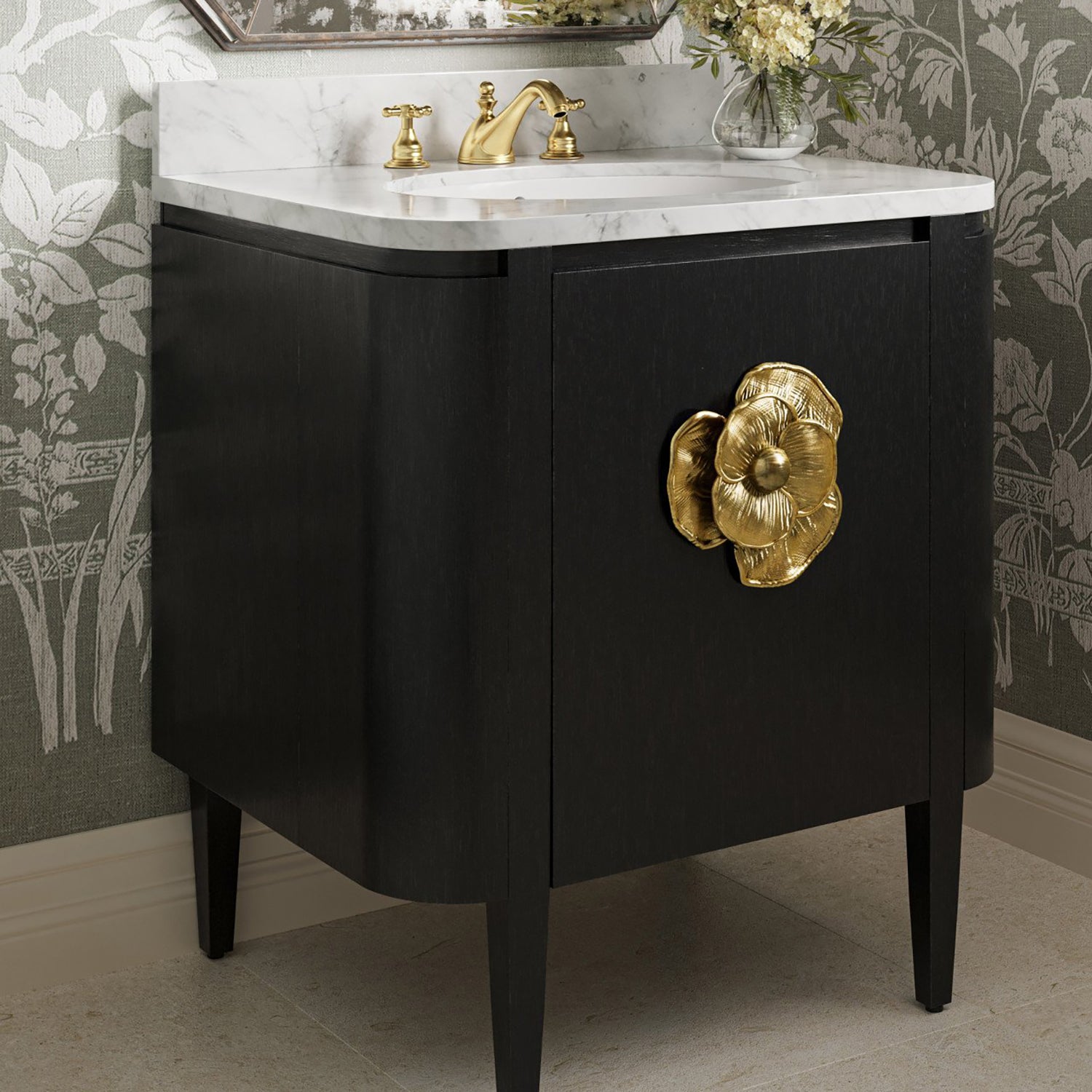 Currey & Co Briallen 30in Vanity with Oval Undermount Sink
