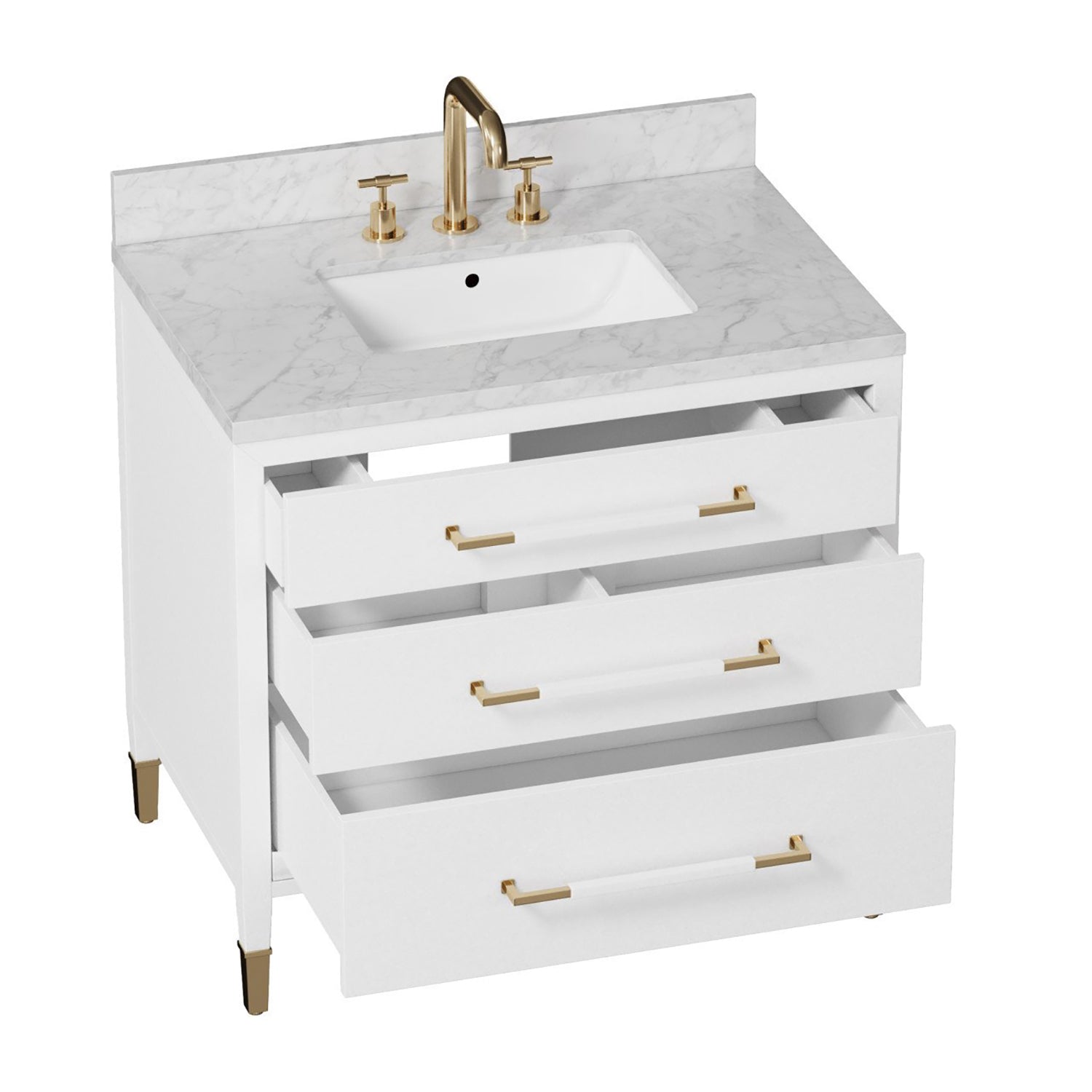 Currey & Co Verona 36in Linen Vanity with Rectangular Undermount Sink