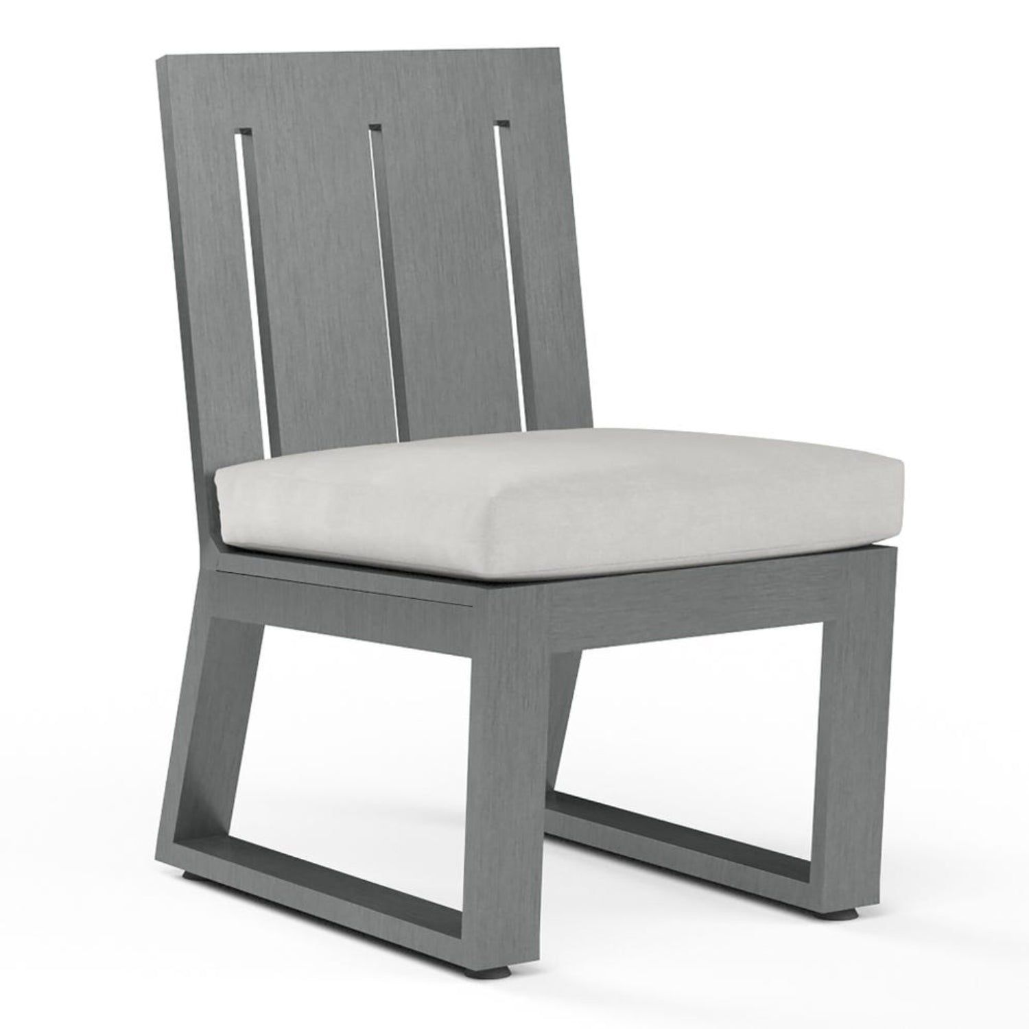 Sunset West Redondo Cast Silver Outdoor Armless Dining Chair Set of 2