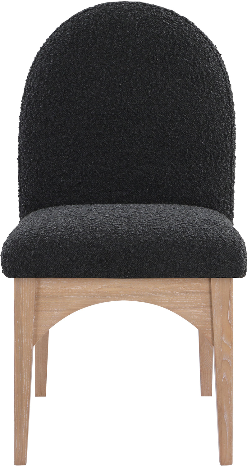 Waldorf Black Boucle Fabric Upholstered Dining Side Chair Set of 2