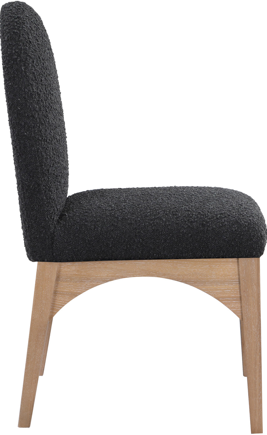 Waldorf Black Boucle Fabric Upholstered Dining Side Chair Set of 2