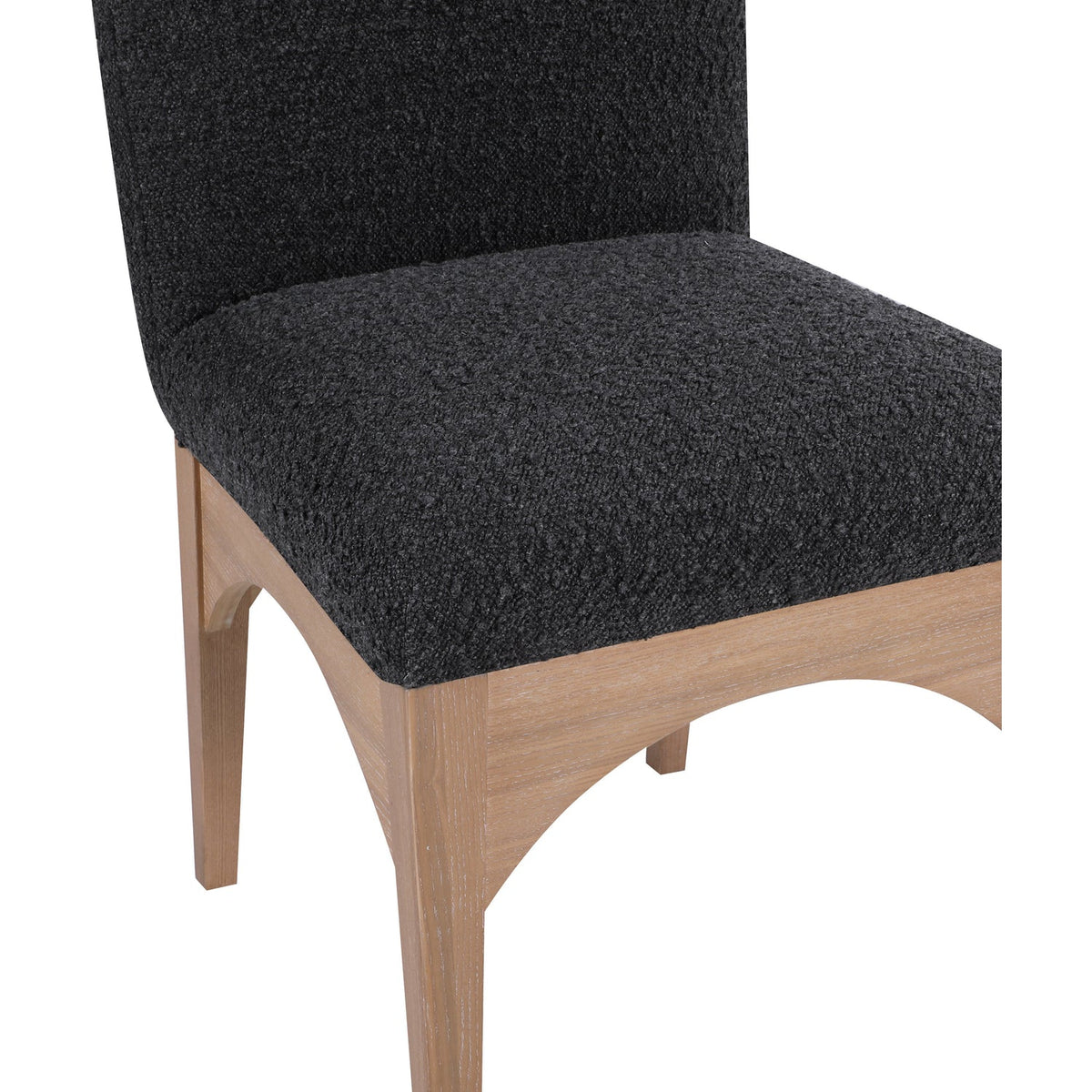 Waldorf Black Boucle Fabric Upholstered Dining Side Chair Set of 2