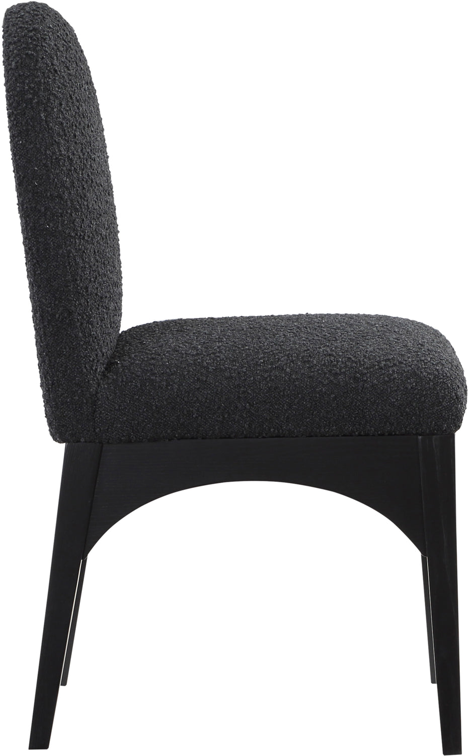 Waldorf Black Boucle Fabric Upholstered Dining Side Chair Set of 2