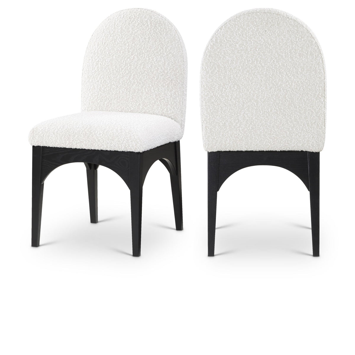 Waldorf Cream Boucle Fabric Upholstered Dining Side Chair Set of 2