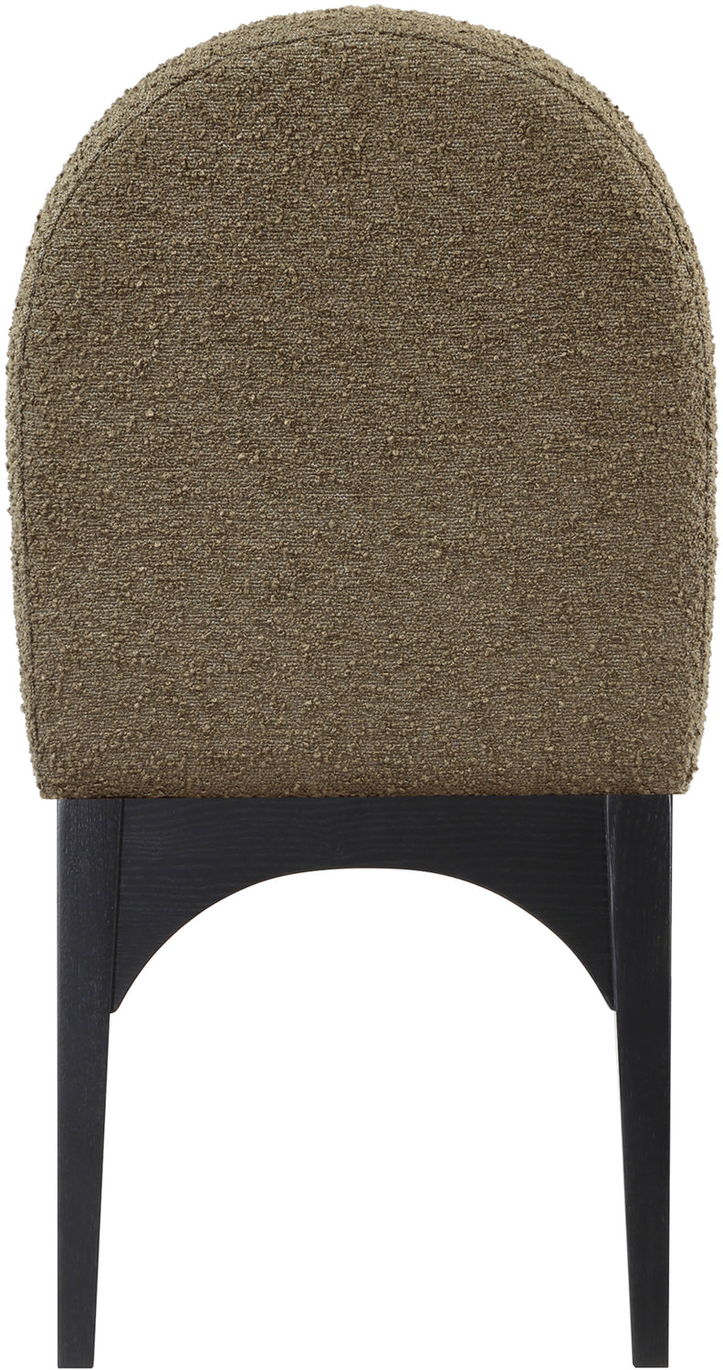Waldorf Olive Boucle Fabric Upholstered Dining Side Chair Set of 2