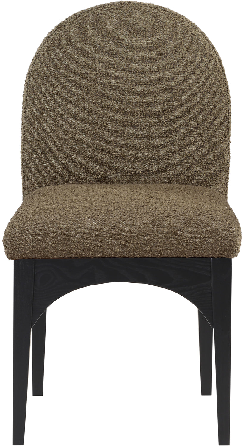 Waldorf Olive Boucle Fabric Upholstered Dining Side Chair Set of 2