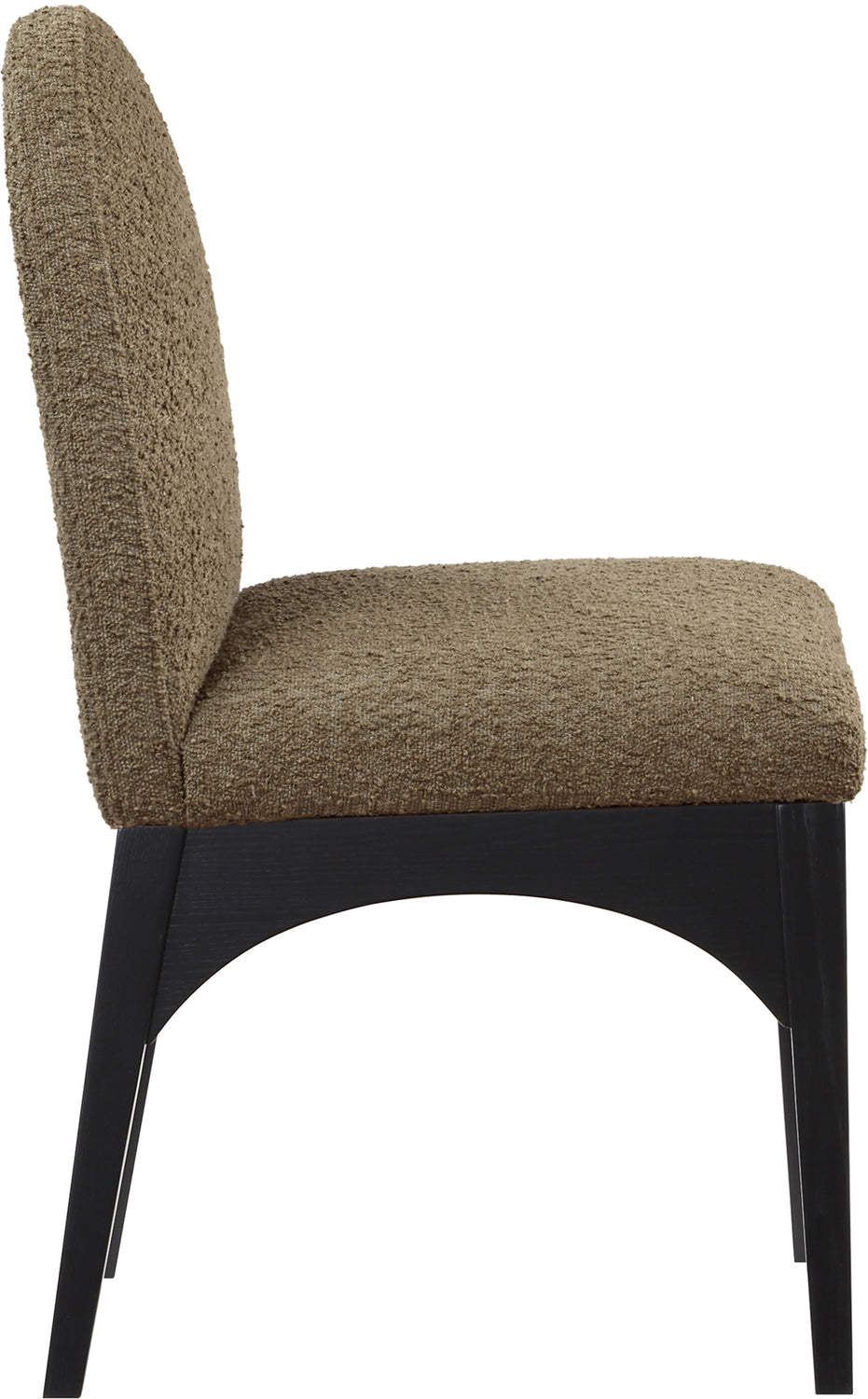 Waldorf Olive Boucle Fabric Upholstered Dining Side Chair Set of 2