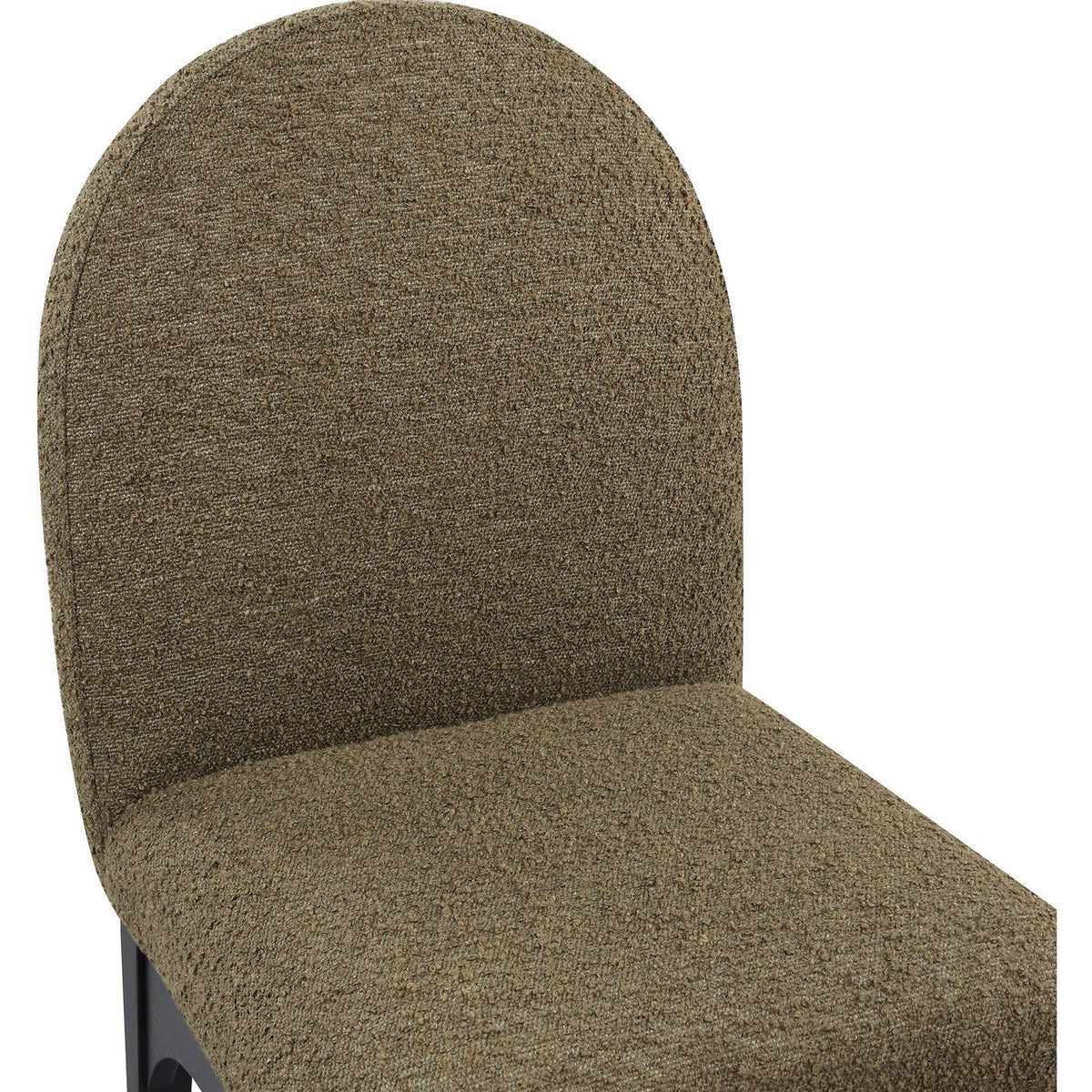 Waldorf Olive Boucle Fabric Upholstered Dining Side Chair Set of 2