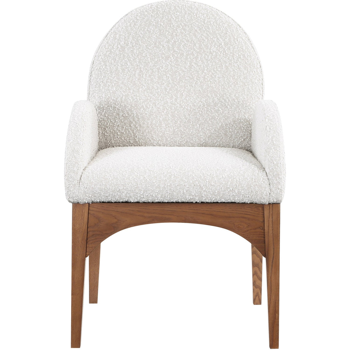 Waldorf Cream Boucle Fabric Upholstered Dining Arm Chair Set of 2