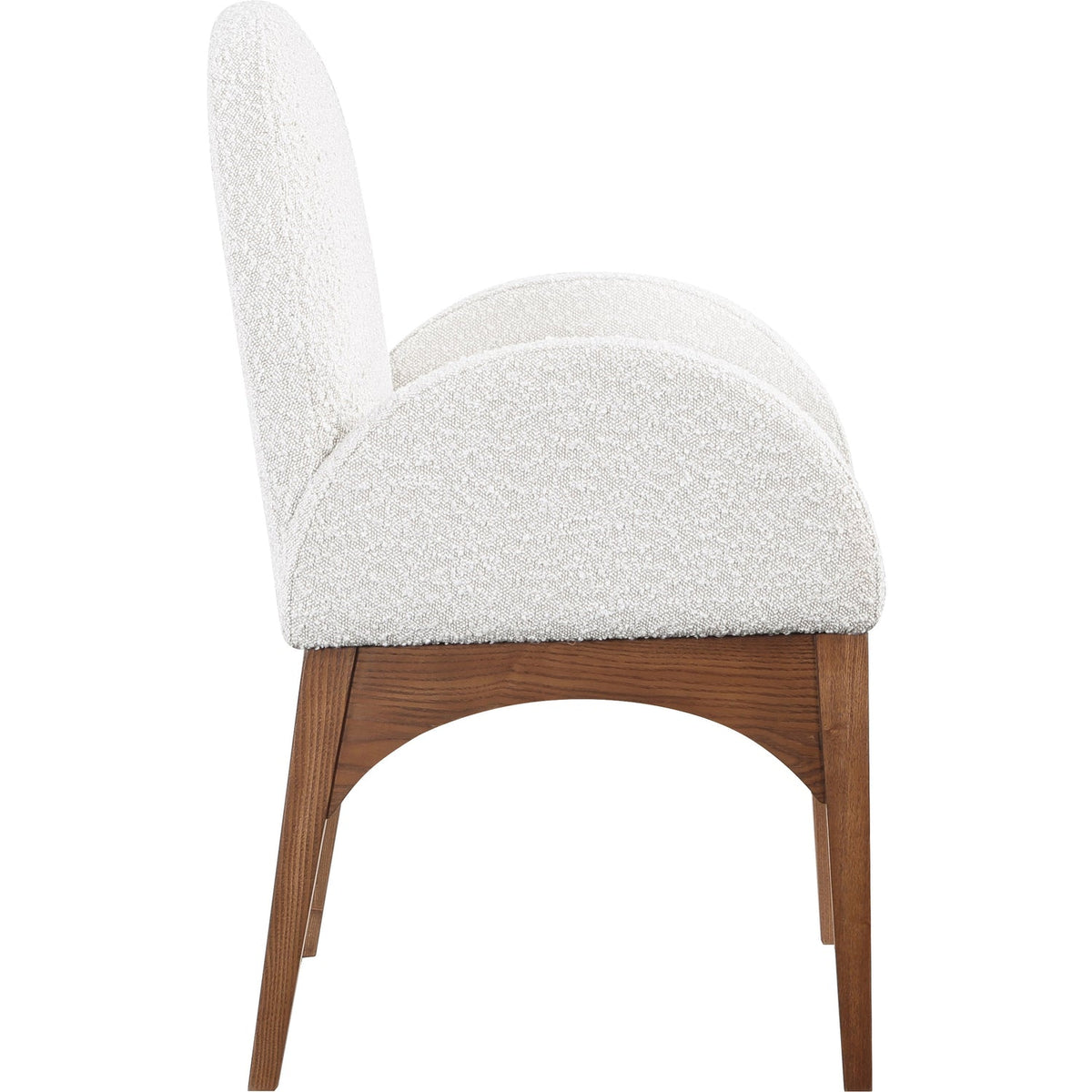 Waldorf Cream Boucle Fabric Upholstered Dining Arm Chair Set of 2