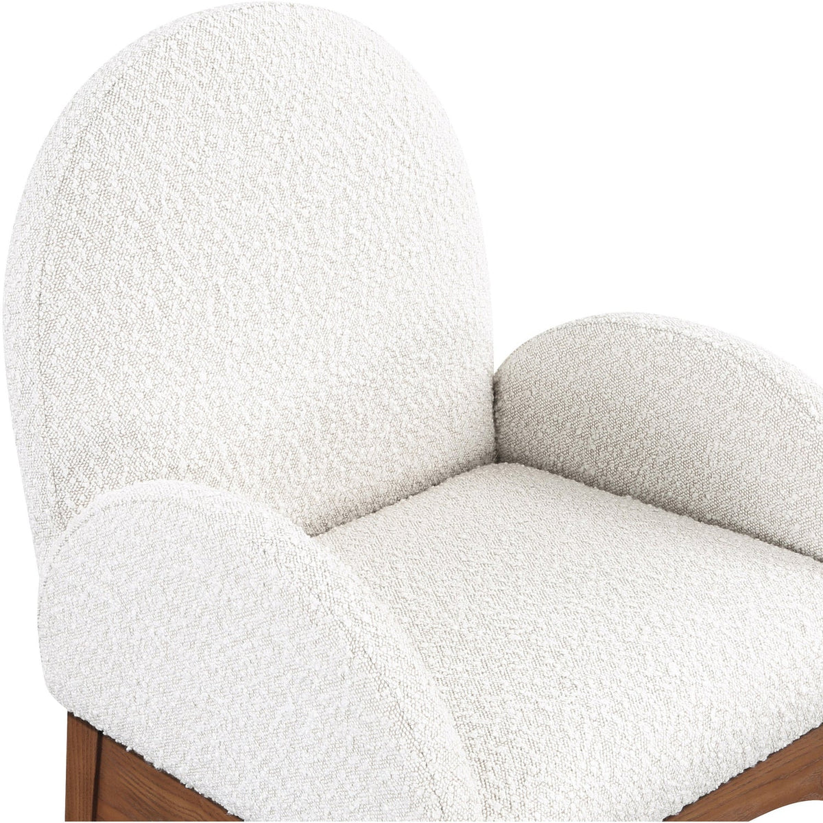 Waldorf Cream Boucle Fabric Upholstered Dining Arm Chair Set of 2