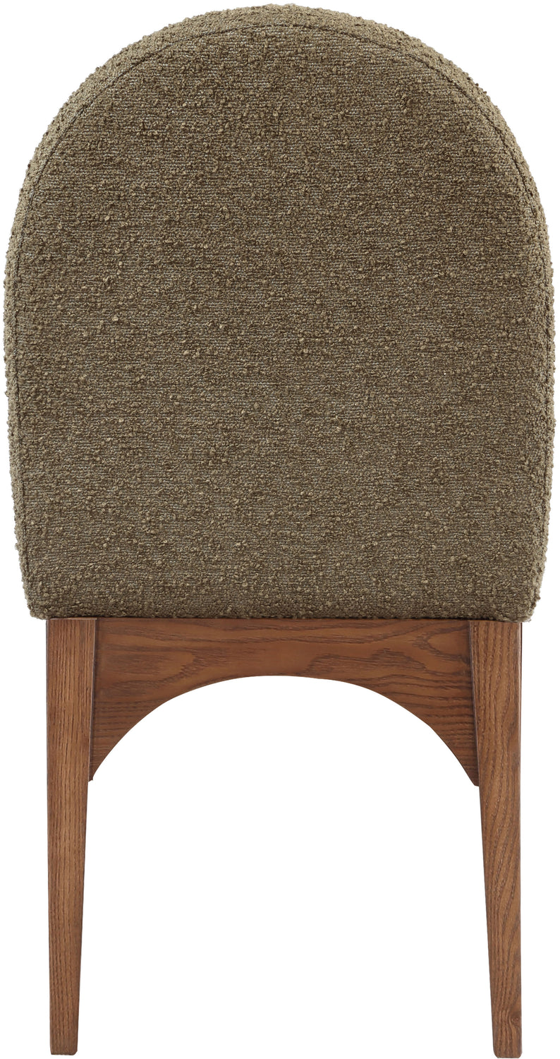 Waldorf Olive Boucle Fabric Upholstered Dining Side Chair Set of 2