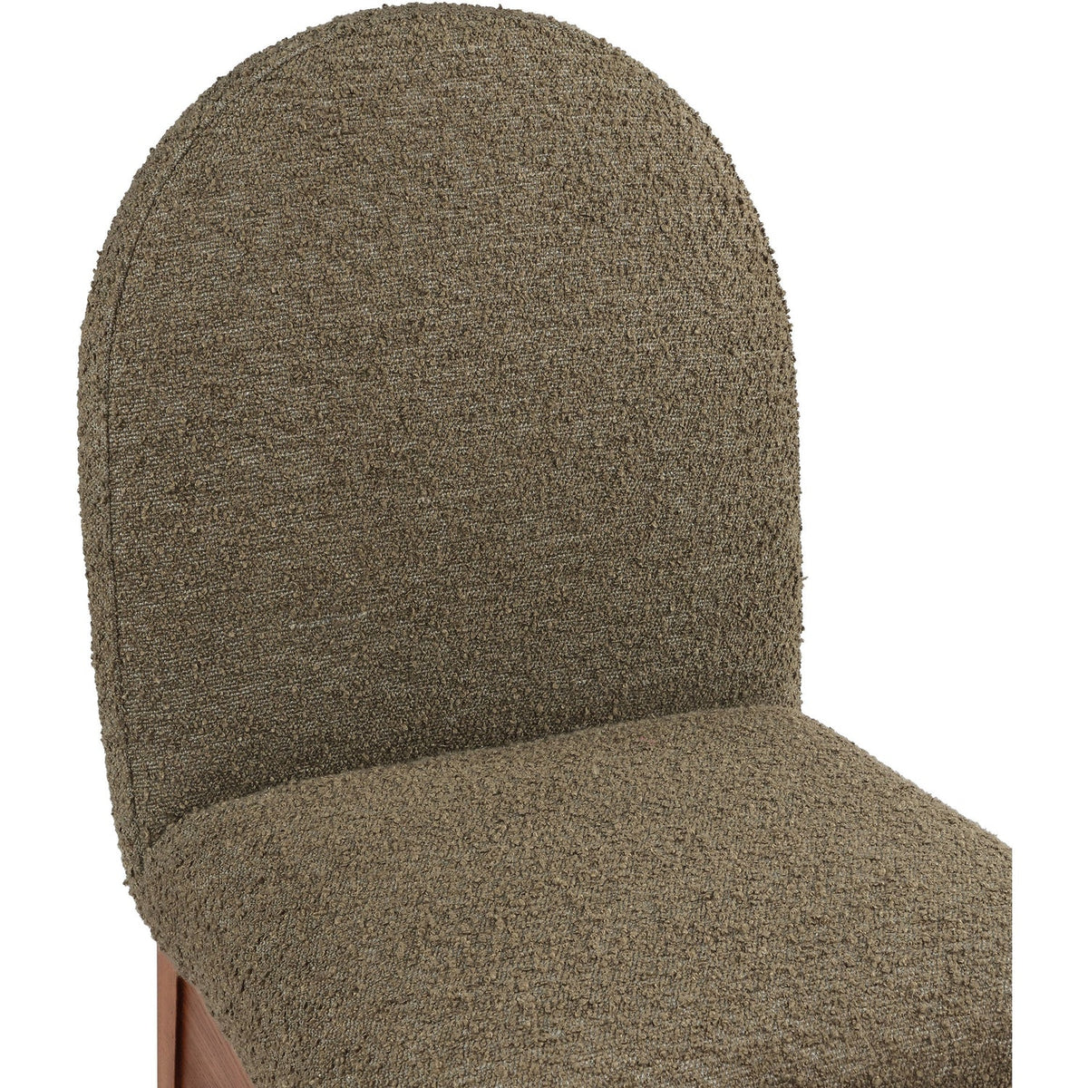 Waldorf Olive Boucle Fabric Upholstered Dining Side Chair Set of 2