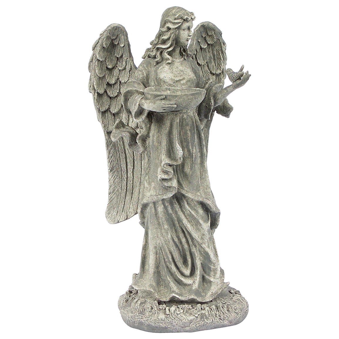 Garden Angel Statue with Birdfeeder or Bath Bowl