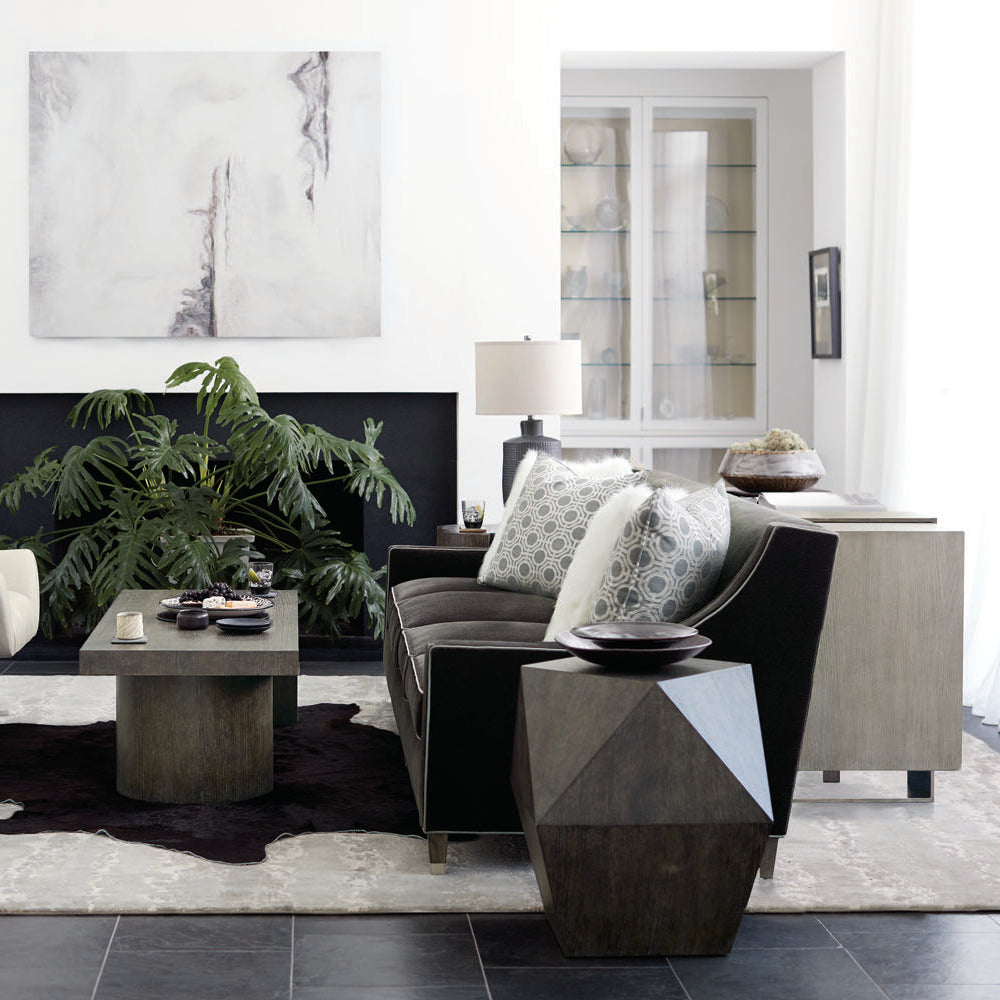 Bernhardt Linea Cerused Greige Console Table