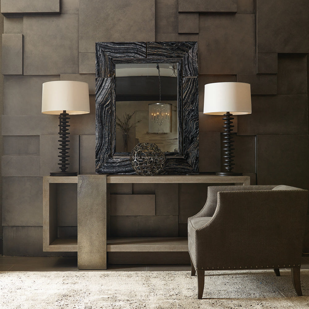 Bernhardt Linea Cerused Greige Console Table