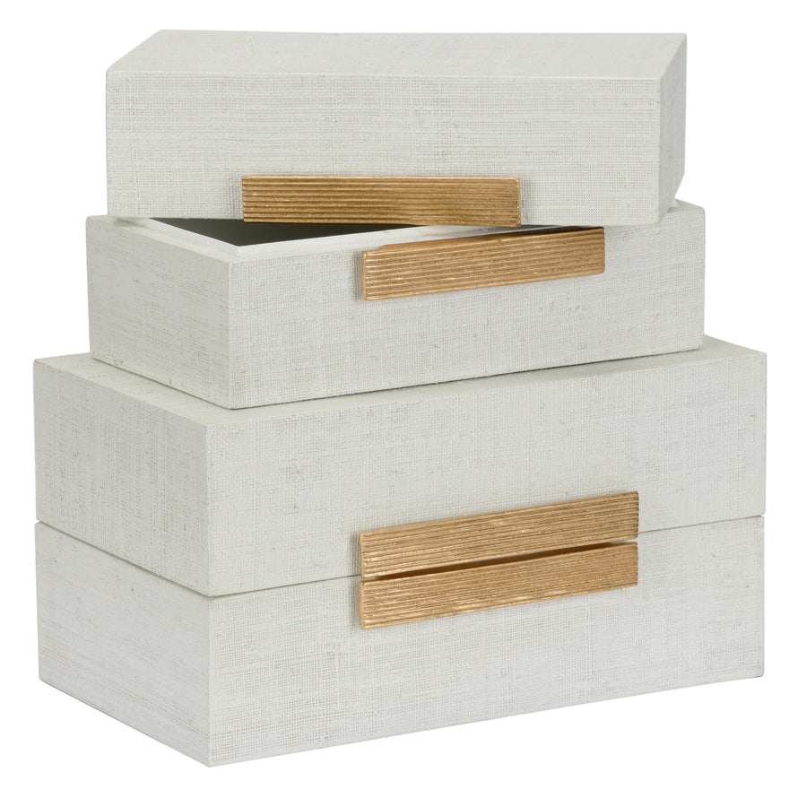 Chelsea House Raffia White Box Set of 2